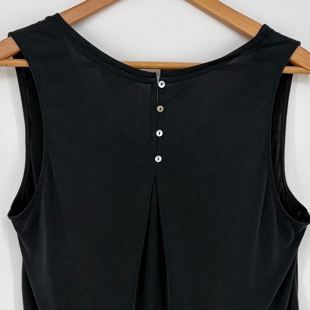 Lucky Brand Tank Top Womens XL Char Black Elevated Button Detail Casual Boho - Picture 4 of 8
